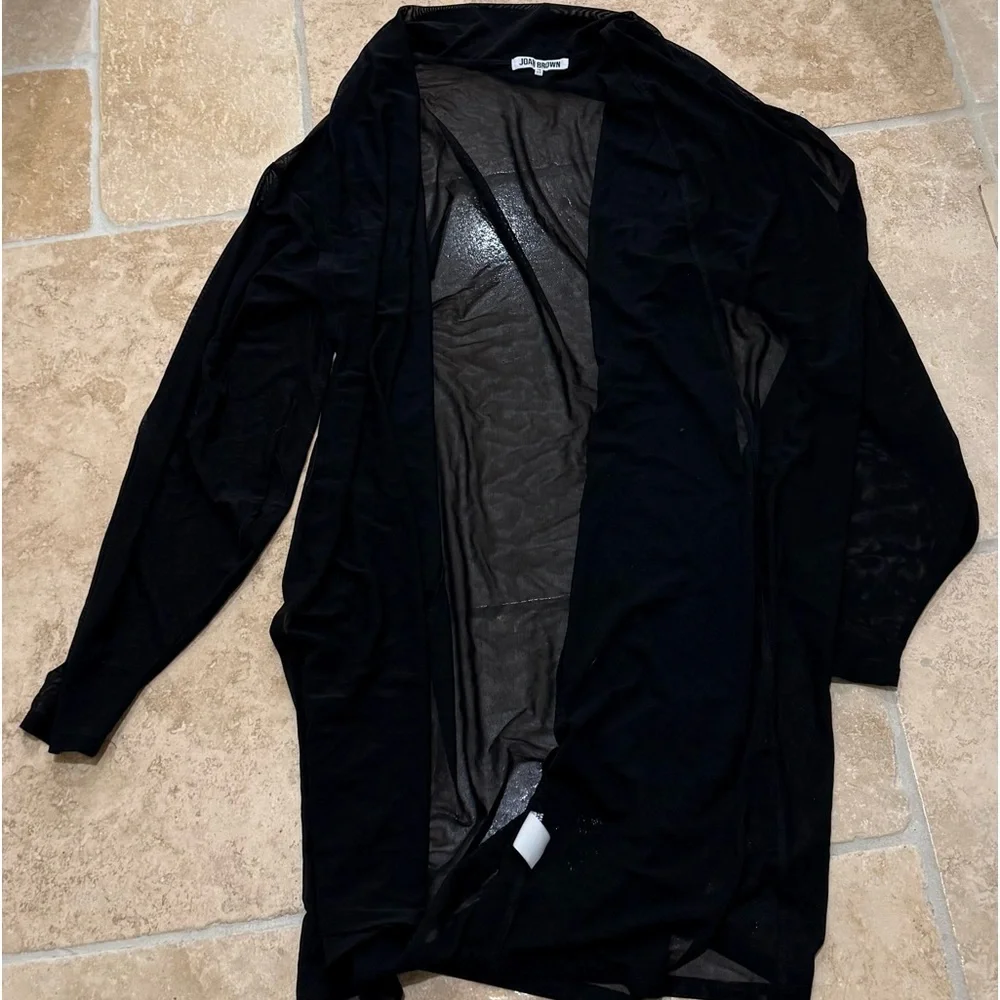 JOAH BROWN WOMENS ETOILE mesh CARDIGAN color black one size - Picture 2 of 3